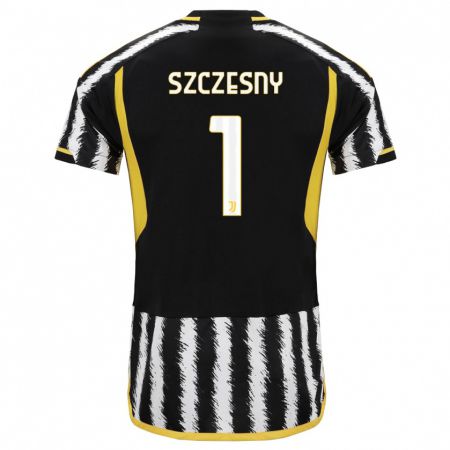 Kandiny Herren Wojciech Szczesny #1 Schwarz-Weiss Heimtrikot Trikot 2023/24 T-Shirt