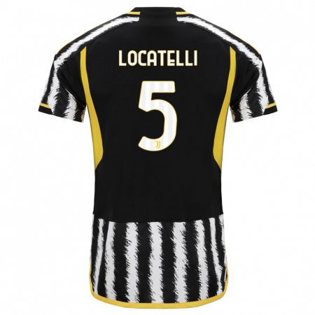 Kandiny Herren Manuel Locatelli #5 Schwarz-Weiss Heimtrikot Trikot 2023/24 T-Shirt