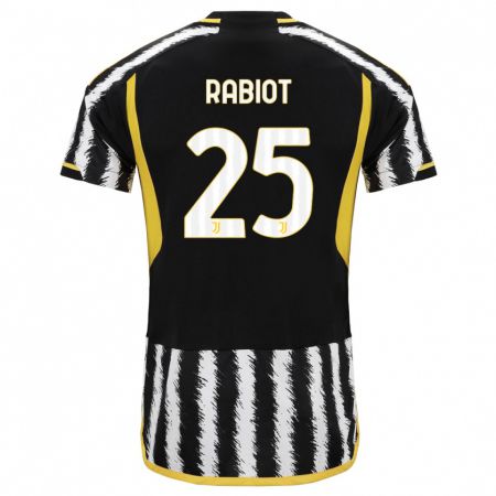 Kandiny Herren Adrien Rabiot #25 Schwarz-Weiss Heimtrikot Trikot 2023/24 T-Shirt