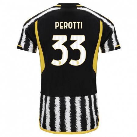 Kandiny Herren Clemente Perotti #33 Schwarz-Weiss Heimtrikot Trikot 2023/24 T-Shirt