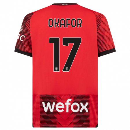 Kandiny Herren Noah Okafor #17 Rot Schwarz Heimtrikot Trikot 2023/24 T-Shirt