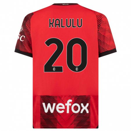 Kandiny Herren Pierre Kalulu #20 Rot Schwarz Heimtrikot Trikot 2023/24 T-Shirt