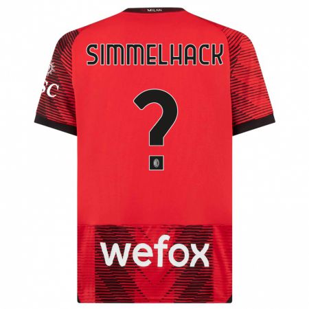 Kandiny Herren Alexander Simmelhack #0 Rot Schwarz Heimtrikot Trikot 2023/24 T-Shirt