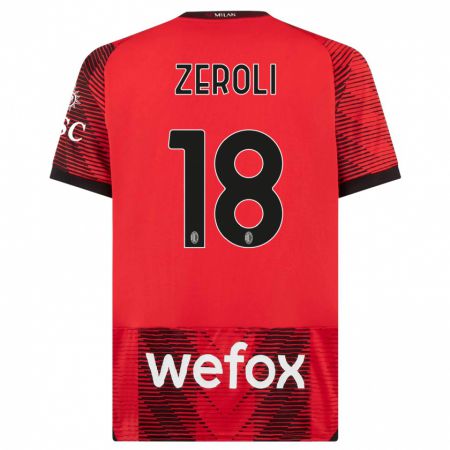 Kandiny Herren Kevin Zeroli #18 Rot Schwarz Heimtrikot Trikot 2023/24 T-Shirt