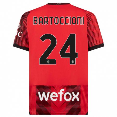 Kandiny Herren Andrea Bartoccioni #24 Rot Schwarz Heimtrikot Trikot 2023/24 T-Shirt