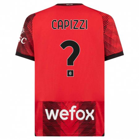 Kandiny Herren Edoardo Capizzi #0 Rot Schwarz Heimtrikot Trikot 2023/24 T-Shirt