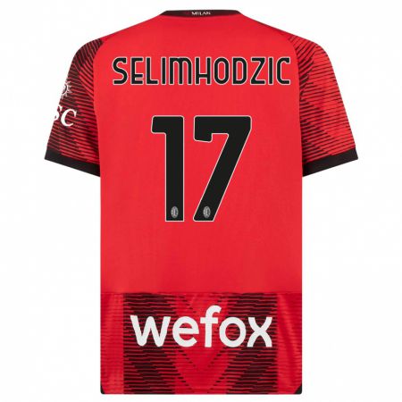 Kandiny Herren Noa Selimhodzic #17 Rot Schwarz Heimtrikot Trikot 2023/24 T-Shirt