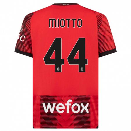 Kandiny Herren Giorgia Miotto #44 Rot Schwarz Heimtrikot Trikot 2023/24 T-Shirt