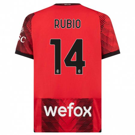 Kandiny Herren Silvia Rubio #14 Rot Schwarz Heimtrikot Trikot 2023/24 T-Shirt