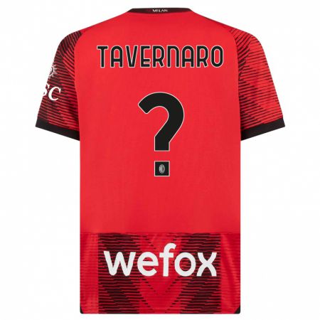 Kandiny Herren Federico Tavernaro #0 Rot Schwarz Heimtrikot Trikot 2023/24 T-Shirt