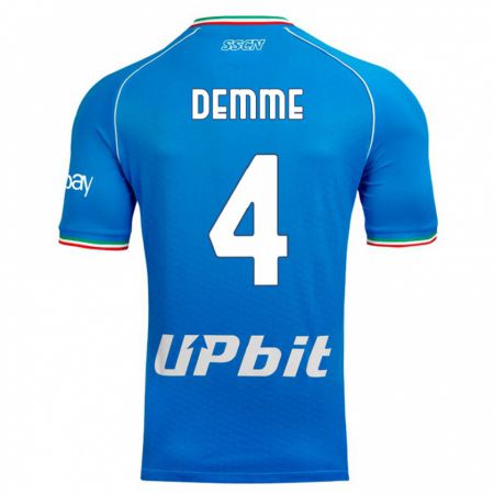 Kandiny Herren Diego Demme #4 Himmelblau Heimtrikot Trikot 2023/24 T-Shirt