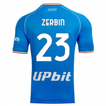 Kandiny Herren Alessio Zerbin #23 Himmelblau Heimtrikot Trikot 2023/24 T-Shirt