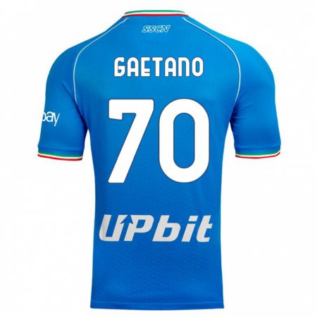 Kandiny Herren Gianluca Gaetano #70 Himmelblau Heimtrikot Trikot 2023/24 T-Shirt