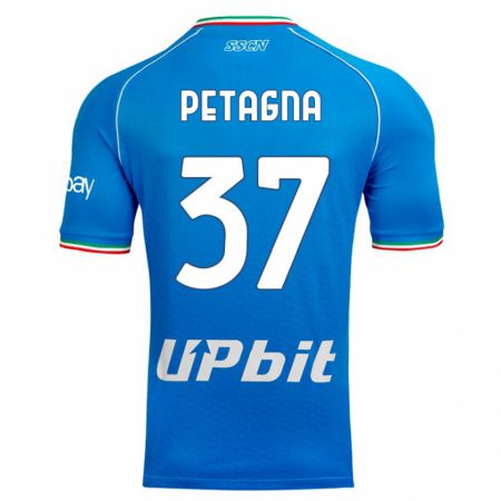 Kandiny Herren Andrea Petagna #37 Himmelblau Heimtrikot Trikot 2023/24 T-Shirt