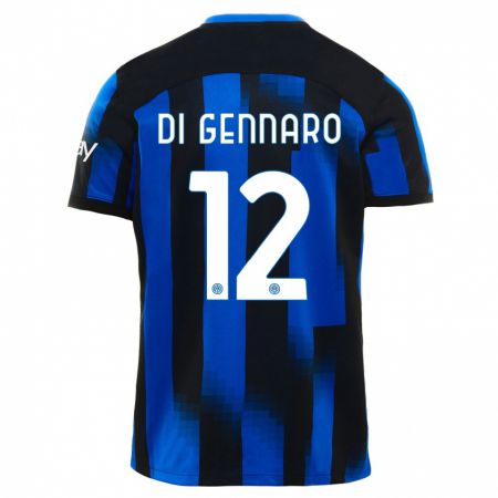 Kandiny Herren Raffaele Di Gennaro #12 Schwarz Blau Heimtrikot Trikot 2023/24 T-Shirt