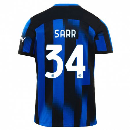 Kandiny Herren Amadou Sarr #34 Schwarz Blau Heimtrikot Trikot 2023/24 T-Shirt