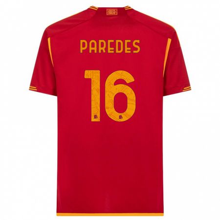 Kandiny Herren Leandro Paredes #16 Rot Heimtrikot Trikot 2023/24 T-Shirt