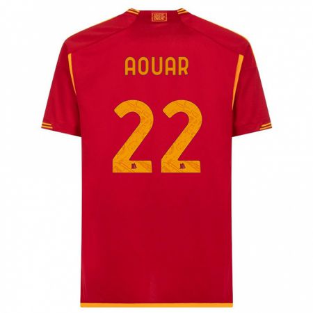 Kandiny Herren Houssem Aouar #22 Rot Heimtrikot Trikot 2023/24 T-Shirt