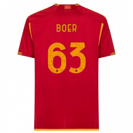 Kandiny Herren Pietro Boer #63 Rot Heimtrikot Trikot 2023/24 T-Shirt