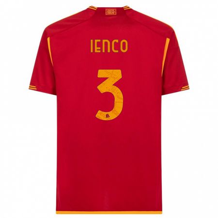 Kandiny Herren Simone Ienco #3 Rot Heimtrikot Trikot 2023/24 T-Shirt