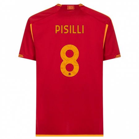 Kandiny Herren Niccolò Pisilli #8 Rot Heimtrikot Trikot 2023/24 T-Shirt