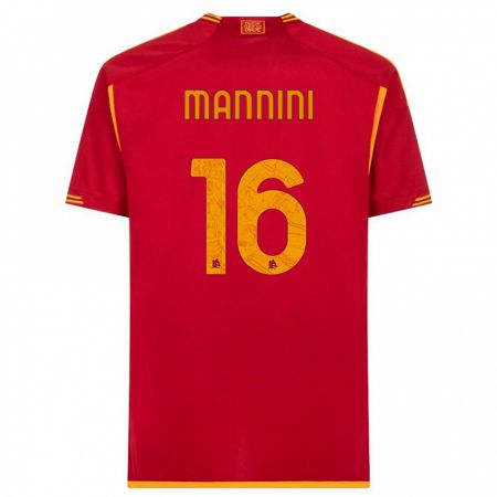 Kandiny Herren Mattia Mannini #16 Rot Heimtrikot Trikot 2023/24 T-Shirt