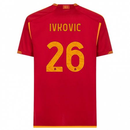 Kandiny Herren Mate Ivkovic #26 Rot Heimtrikot Trikot 2023/24 T-Shirt