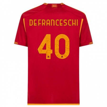 Kandiny Herren Leonardo De Franceschi #40 Rot Heimtrikot Trikot 2023/24 T-Shirt