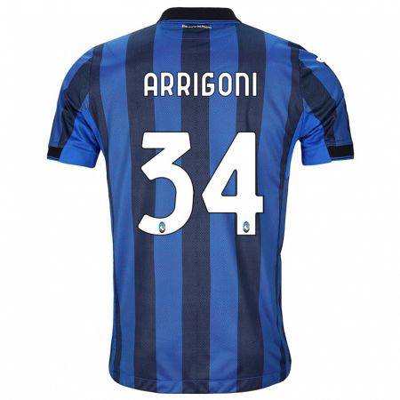 Kandiny Herren Mattia Arrigoni #34 Schwarz Blau Heimtrikot Trikot 2023/24 T-Shirt