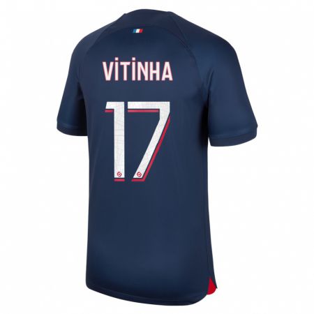Kandiny Herren Vitinha #17 Blau Rot Heimtrikot Trikot 2023/24 T-Shirt