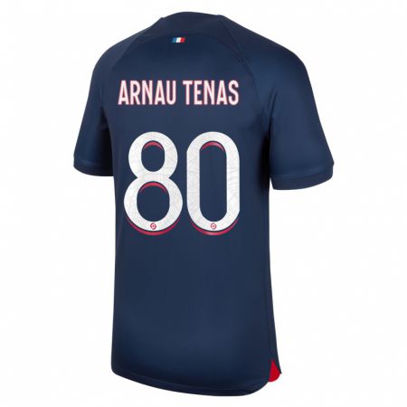 Kandiny Herren Arnau Tenas #80 Blau Rot Heimtrikot Trikot 2023/24 T-Shirt