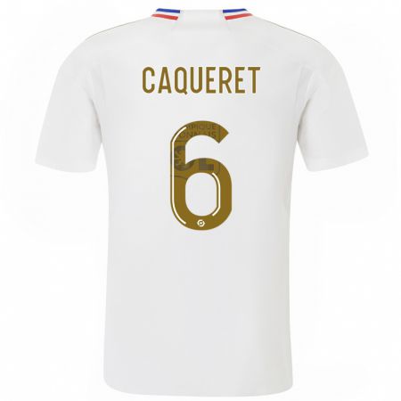 Kandiny Herren Maxence Caqueret #6 Weiß Heimtrikot Trikot 2023/24 T-Shirt