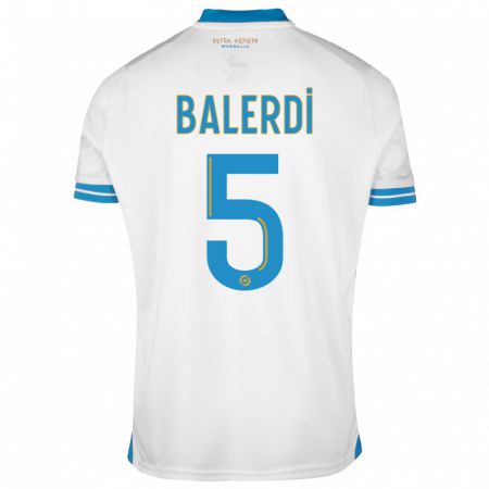 Kandiny Herren Leonardo Balerdi #5 Weiß Heimtrikot Trikot 2023/24 T-Shirt