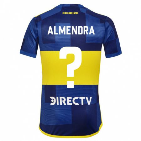 Kandiny Herren Agustín Almendra #0 Dunkelblau Gelb Heimtrikot Trikot 2023/24 T-Shirt