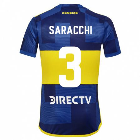 Kandiny Herren Marcelo Saracchi #3 Dunkelblau Gelb Heimtrikot Trikot 2023/24 T-Shirt