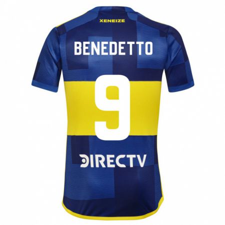 Kandiny Herren Darío Benedetto #9 Dunkelblau Gelb Heimtrikot Trikot 2023/24 T-Shirt