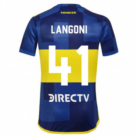 Kandiny Herren Luca Langoni #41 Dunkelblau Gelb Heimtrikot Trikot 2023/24 T-Shirt