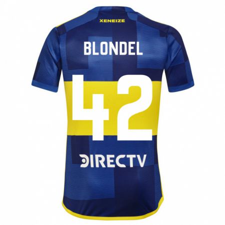 Kandiny Herren Lucas Blondel #42 Dunkelblau Gelb Heimtrikot Trikot 2023/24 T-Shirt