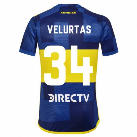 Kandiny Herren Pedro Velurtas #34 Dunkelblau Gelb Heimtrikot Trikot 2023/24 T-Shirt