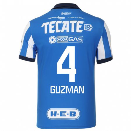 Kandiny Herren Víctor Guzmán #4 Blau Weiss Heimtrikot Trikot 2023/24 T-Shirt