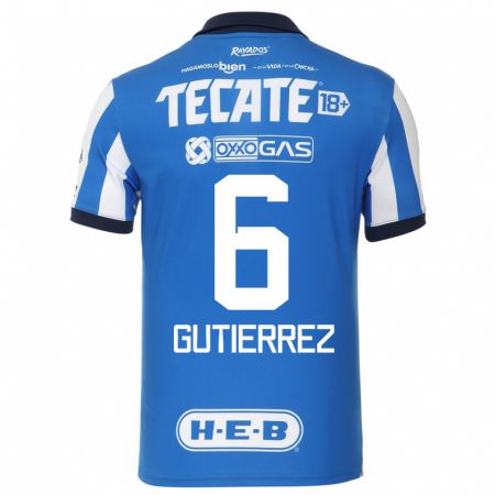 Kandiny Herren Édson Gutiérrez #6 Blau Weiss Heimtrikot Trikot 2023/24 T-Shirt