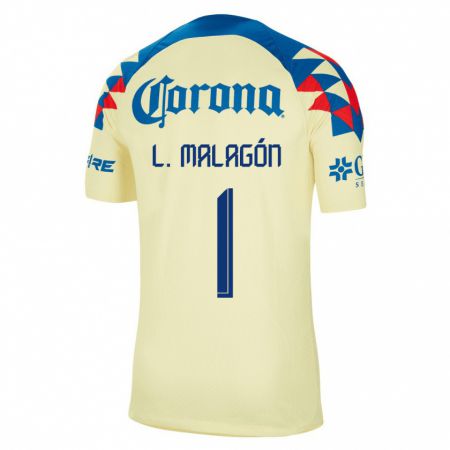 Kandiny Herren Luis Malagón #1 Gelb Heimtrikot Trikot 2023/24 T-Shirt