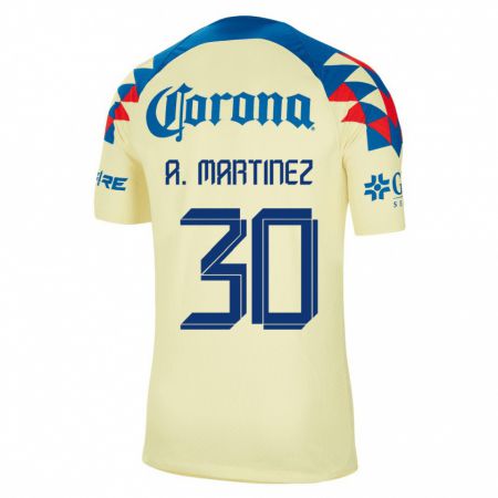 Kandiny Herren Arturo Martínez #30 Gelb Heimtrikot Trikot 2023/24 T-Shirt