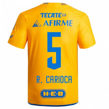 Kandiny Herren Rafael Carioca #5 Gelb Heimtrikot Trikot 2023/24 T-Shirt
