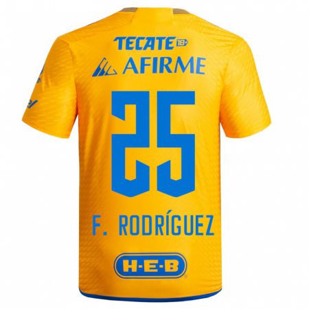 Kandiny Herren Felipe Rodríguez #25 Gelb Heimtrikot Trikot 2023/24 T-Shirt