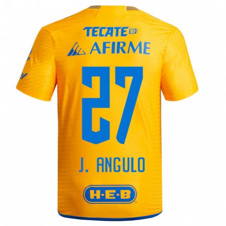 Kandiny Herren Jesús Angulo #27 Gelb Heimtrikot Trikot 2023/24 T-Shirt