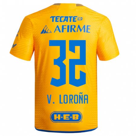 Kandiny Herren Vladimir Loroña #32 Gelb Heimtrikot Trikot 2023/24 T-Shirt