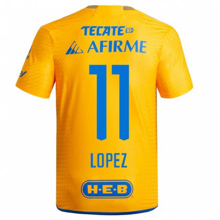 Kandiny Herren Nicolas Lopez #11 Gelb Heimtrikot Trikot 2023/24 T-Shirt