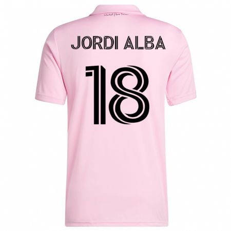 Kandiny Herren Jordi Alba #18 Rosa Heimtrikot Trikot 2023/24 T-Shirt