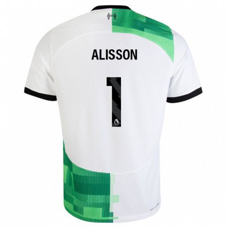 Kandiny Herren Alisson #1 Weiß Grün Auswärtstrikot Trikot 2023/24 T-Shirt